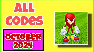 OCTOBER 2024 ALL WORKING CODES SONIC SPEED SIMULATOR ROBLOX  SONIC SPEED SIMULATOR CODES [upl. by Adraynek]