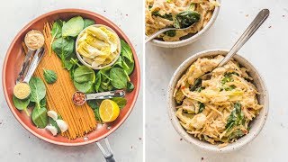 One Pot Spinach amp Artichoke Pasta 10 Ingredients [upl. by Nagaet]