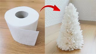 🎄 Fluffy Christmas Tree Made out of Toilet Paper 🎅 Cheap and Easy Christmas Decor Idea [upl. by Boonie798]