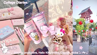 College Diaries productivity creator events gym classes boba etc📓🧋🎀 [upl. by Opiak]