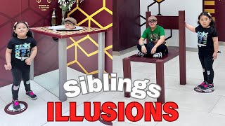 Siblings Explores at Dubai Museum of Illusions  Al Seef Creek [upl. by Twitt]