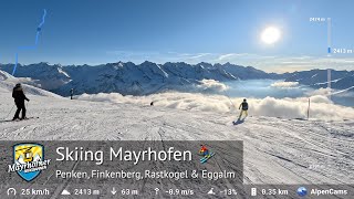 Skiing Mayrhofen ⛷️ Tour of the entire ski area Penken Horberg Rastkogel Eggalm  GPS Stats [upl. by Eahsram]