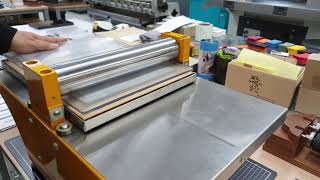 Create a business card Digital PrintingDie cutting foil Letterpress machine [upl. by Alded85]