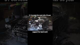 C1 Corvette first wash after 30 year trending automobile viralvideo ytshorts car creative asm [upl. by Mairym45]