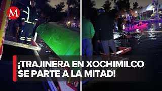 Se hunde una trajinera en embarcadero de Xochimilco no hay lesionados [upl. by Aicarg]