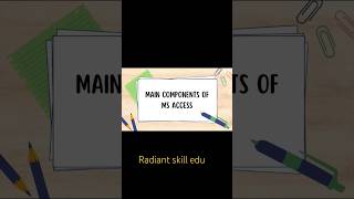 Main components of access  ms access tutorial ytshort education ytshorts access [upl. by Nnylhsa]