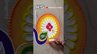 Beautiful Rangoli Tricks by Sangeeta Deepavali Sankranti Dhanteras and Diwali Simple Rangoli [upl. by Tupler]