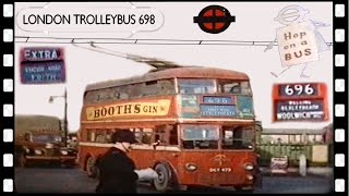 TROLLEYBUS 698 WoolwichBexleyheath London 1959 [upl. by Micheal]