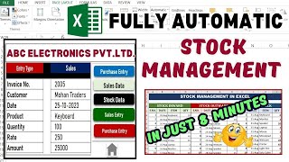 Stock  Inventory  Management in Excel  Stock Maintain in Excel  Hindi   Stock Register  CTA [upl. by Fulks40]