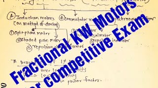 Fractional KW Motor 1 Phase motors  short notes prepared for competitive exam [upl. by Norret]