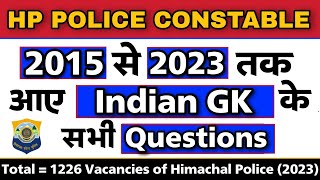 All Indian GK Questions asked in HP Police Constable  2023  Himachal Pradesh  hpexamaffairs [upl. by Mila857]