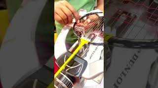 Hybrid Stringing system4 knot systemmain nanogy 95 yonexcross string bg 66 Ultrimax string26lbs [upl. by Drof511]