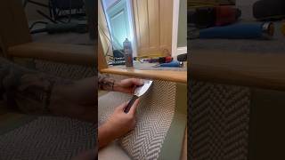 How To Get A Perfect Finish On The Start Of A Stair Runner asmr shorts [upl. by Pellet38]