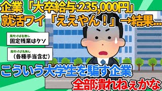 【ゆっくり解説】企業「大卒給与235000円です！！」 新卒就活ワイ「ええやん！」→結果【2ch就活スレ】 [upl. by Nagud181]