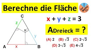 Berechne die Fläche des gleichseitigen Dreiecks  Mathe Rätsel Geometrie math maths  geometry [upl. by Goff]