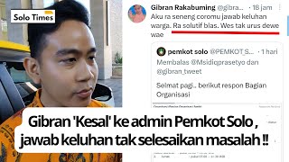 Gibran Geram di Twtter  Keluhan Warga Dapat Tanggap Normatif Sama Admin Pemkot [upl. by Liponis]