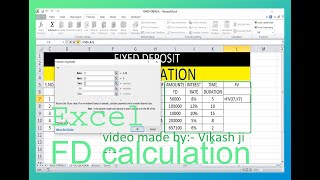 Excel में FD फिक्स्ड डिपोजिट की गणना कैसे करें Excel fixed deposit [upl. by Dasteel902]