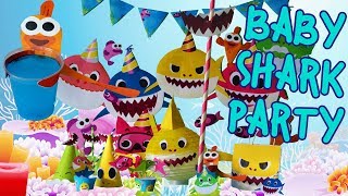 DIY Baby Shark Song Theme Birthday Party Decoration Ideas Doo Doo Printable supplies craft 1 year [upl. by Spooner]