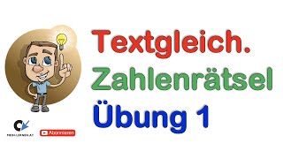 Textgleichungen Zahlenrätsel Übung 1 [upl. by Neysa]