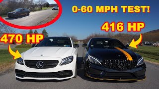 MERCEDES C63 AMG vs C43 AMG 060 MPH TEST CRAZY [upl. by Enairda]