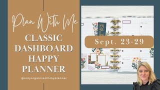 Plan With Me  Classic Dashboard Happy Planner  September 2329  Decorative Planning with Stickers [upl. by Cato200]