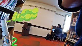 Fart Spray In The Library Prank PART 2 [upl. by Cory]