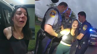 Drunk Woman EMBARRASSES Herself During DWI Arrest in Holmdel Township NJ [upl. by Atirat]