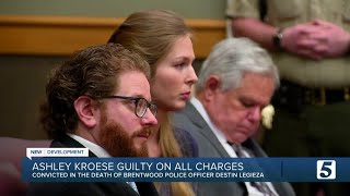 Jury finds Ashley Kroese guilty on all counts in death of Brentwood Police Officer Destin Legieza [upl. by Ahsael]