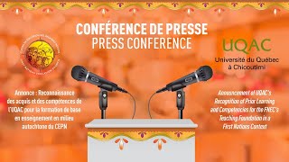 Conférence de presse UQAC [upl. by Suiram]