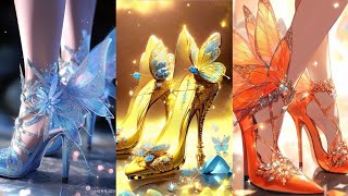 Choose Your Name Letter and See Your unique luxury 🦋butterfly heelsheelsshoesheelsmodelbutterfly🌈 [upl. by Hamo]