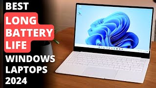 Top 6  Long Battery Life Windows Laptops 2024  Windows laptops with best Battery life in 2024 [upl. by Bayless]