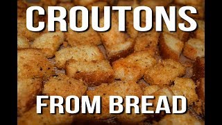 How to Make Homemade Croutons in the Oven  Baked Croutons  Garlic Croutons from Bread [upl. by Nongim]