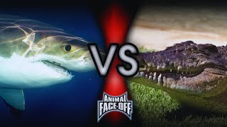 Animal Face Off 112  Great White Shark vs Saltwater Crocodile [upl. by Winzler]