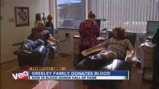 Family makes it a tradition to donate to local blood bank put into Blood Donor Hall of Fame [upl. by Ailemac]