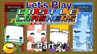 Lets Play Castle Crashers CoOp Part 2  Fun Forest of Funky Flowing Fluids [upl. by Aeslehs743]