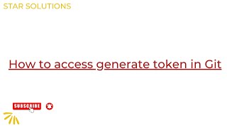 How to generate access token in Git [upl. by Emilio603]