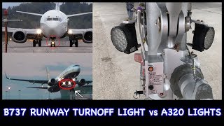 B737 Runway TurnOff Lights  A320 Runway turnoff lights compairson [upl. by Feliza]