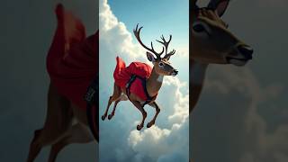 Deer flying in sky sky fly deer animal trending viralshorts shortvideo [upl. by Reaht]