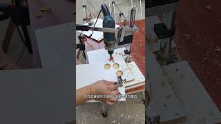 The hand drill turns into a bench drill in secondswoodworking viralvideo decoration tools [upl. by Assenat]