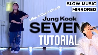 SLOW MUSIC JUNGKOOK BTS SEVEN TUTORIAL SevenDaysAWeek Challenge  MIRRORED [upl. by Derward]