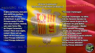 Andorra National Anthem with music vocal and lyrics Catalan wEnglish Translation [upl. by Ennybor]