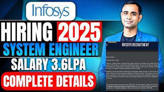 Infosys Biggest Hiring 2025  Role System Engineer  Salary 36LPA [upl. by Ennaylloh]