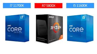 i7 11700K vs R7 5800X vs i5 11600K  RTX 3080  Gaming Comparisons [upl. by Ariday306]