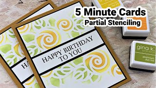 Stencil Techniques for Cards  Partial Stenciling  5 Minute Cards [upl. by Keppel]