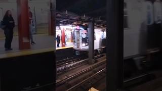 NYCS R160B on downtown F  47th50th Sts mta nycsubway kawasaki youtubeshorts Ftrain [upl. by Gladwin]