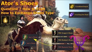 BDO Ators Shoes questline  crafting and how to Exchange shoes type  by Miley [upl. by Duester445]