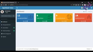 Apartment Visitor Management System in PHP MySQL with Source Code  CodeAstro [upl. by Reyem]