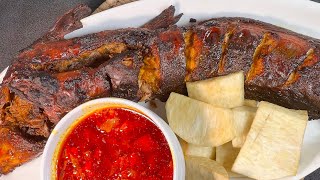 HOW TO MAKE GRILLED FISH Nigerian Barbecue Catfish Recipe [upl. by Mattah]