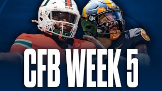 CFB Week 5 Rankings CFB Week 5 Picks amp Miami vs Virginia Tech Preview [upl. by Arotak]