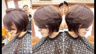 Creative Short Layered Bob Womens Haircut Full Tutorial  Bob Hair Cutting Techniques  PART1 [upl. by Liu390]